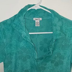 Rue21 Floral Mini Dress- Teal